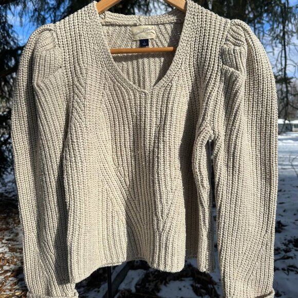 Universal Thread Sweater V-Neck Pullover Cream Size Small - Picture 1 of 6